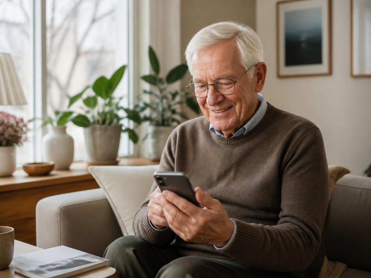 Huvudman använder Intressebevakaren i mobilen hemma